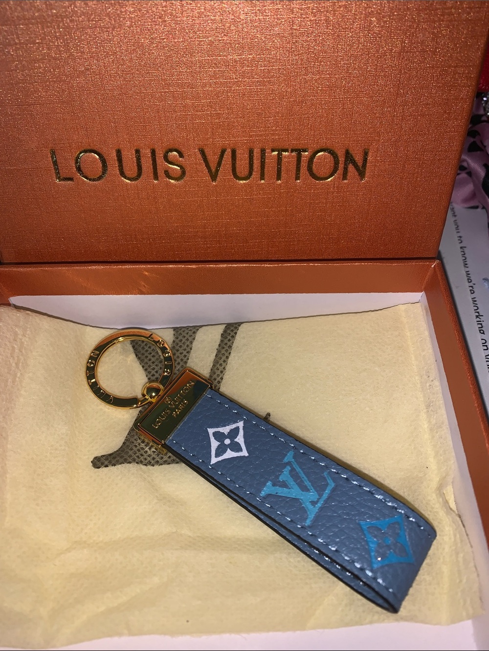 Blue Monogram purse/bag charm Keychain - Picture 3 of 5